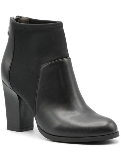 Shop Adrienne Vittadini Ratti Womens Leather Block Heel Ankle Boots In Black