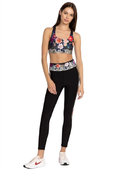 Johnny Was Rose Lace Bee Active Legging In Black Multi In Multi