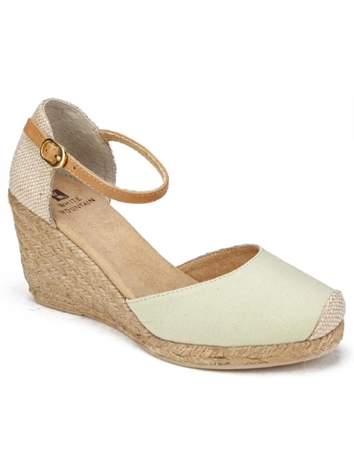White Mountain Mamba Womens Canvas Ankle Strap Espadrilles In Multi