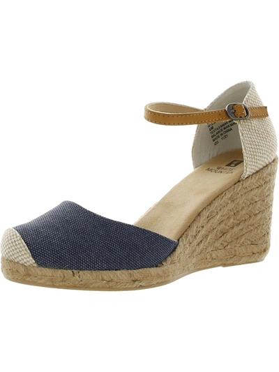 White Mountain Mamba Womens Canvas Ankle Strap Espadrilles In Multi