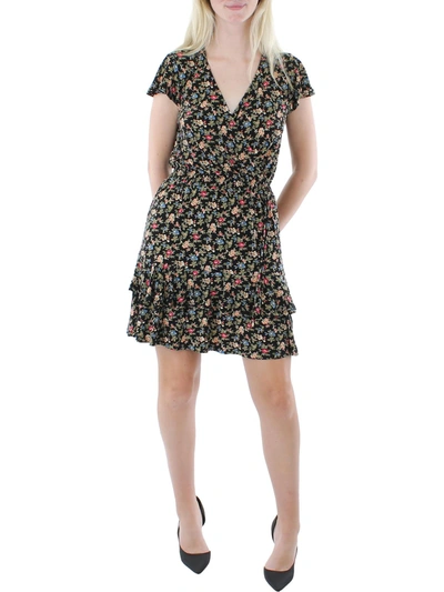 Shop Lauren Ralph Lauren Womens Tiered Knee Midi Dress In Black
