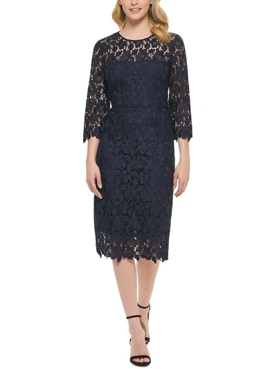 Shop Eliza J Womens Lace Midi Cocktail And Party Dress In Multi