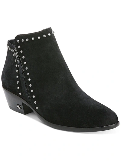 Shop Sam Edelman Paola Womens Suede Round Toe Ankle Boots In Black