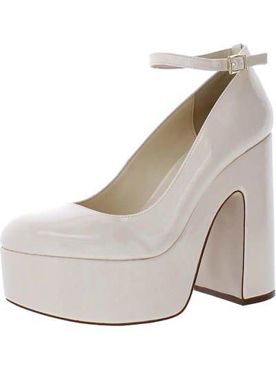 Shop Jessica Simpson Macee Womens Patent Embossed Platform Heels In White