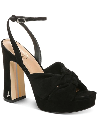 Shop Sam Edelman Kristen Womens Knot-front Platform Sandals In Black