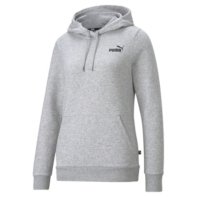 Shop Puma Women's Essentials Small Logo Hoodie In Grey