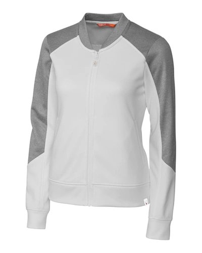 Shop Cutter & Buck Cbuk Ladies' Pop Fly Full Zip Jacket In White