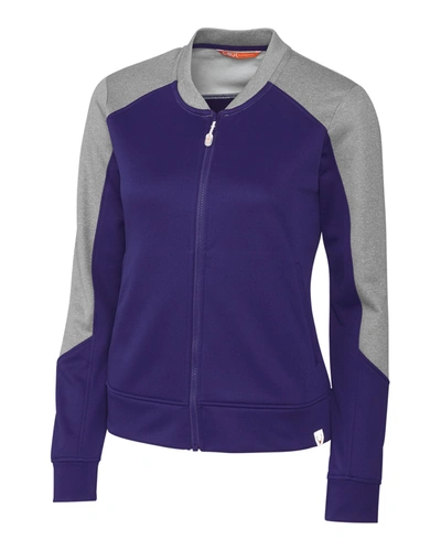 Shop Cutter & Buck Cbuk Ladies' Pop Fly Full Zip Jacket In Purple