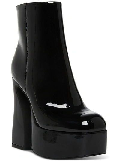 Shop Madden Girl Kourtt Womens Patent Platforms Mid-calf Boots In Black
