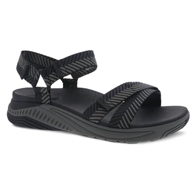 Shop Dansko Racquel Sandal In Black Herringbone Webbing In Multi