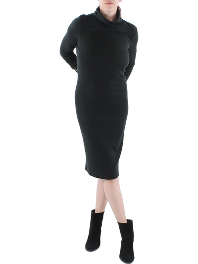 Shop Lauren Ralph Lauren Womens Turtleneck Midi Sweaterdress In Black