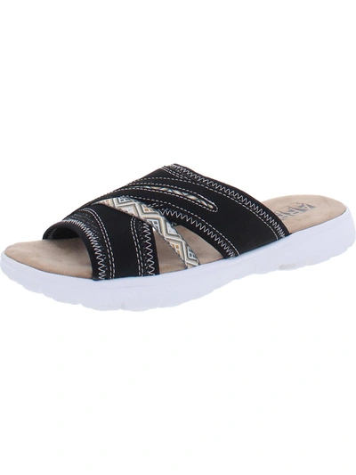 Shop Array Guava Womens Faux Leather Slip-on Sport Sandals In Black