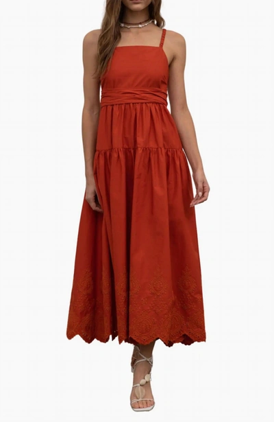Shop Moon River Ellie Midi Dress In Red