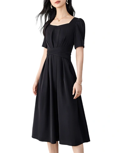 Shop Ounixue Midi Dress In Black