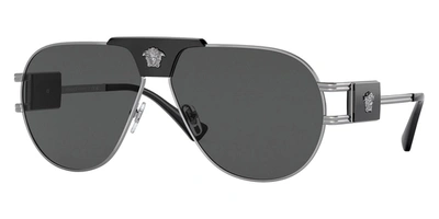 Shop Versace Men's 63mm Sunglasses In Black