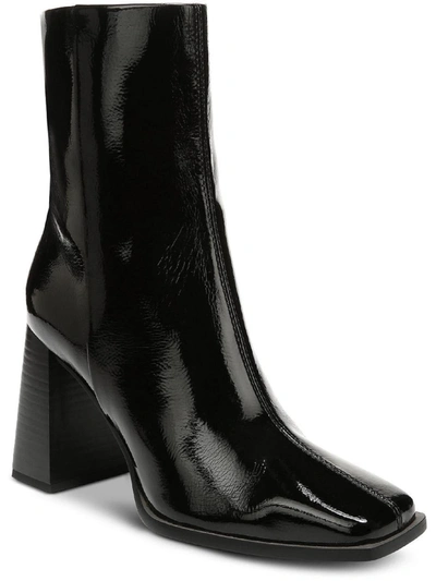 Shop Sam Edelman Ivette 2 Womens Patent Stacked Heel Ankle Boots In Black