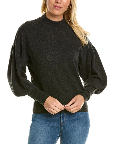 Shop Autumn Cashmere Mock Neck Drop-shoulder Cashmere Sweater In Grey