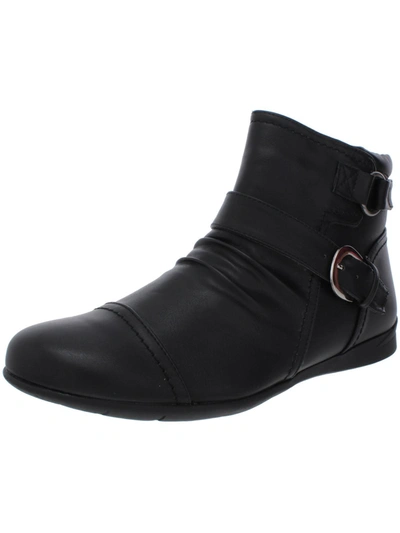Shop Wanderlust Mandy Womens Buckled Slouchy Ankle Boots In Black