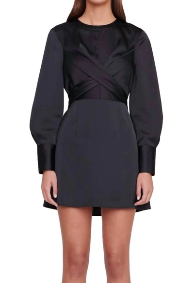 Shop Staud Mini Crosshill Dress In Black
