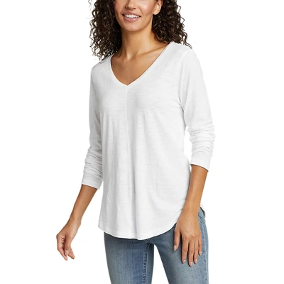 Shop Eddie Bauer Women's Concourse Long-sleeve Shirt In White