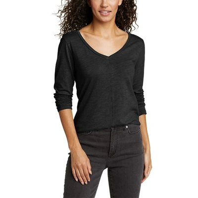Shop Eddie Bauer Women's Concourse Long-sleeve Shirt In Black