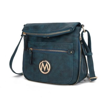 Mkf Collection By Mia K Luciana Vegan Leather Crossbody Handbag In Blue