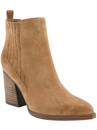 Shop Marc Fisher Mayden Womens Suede Pointed Toe Ankle Boots In Brown