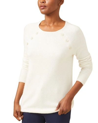 Shop J.mclaughlin J. Mclaughlin Sherman Angora & Wool-blend Sweater In White