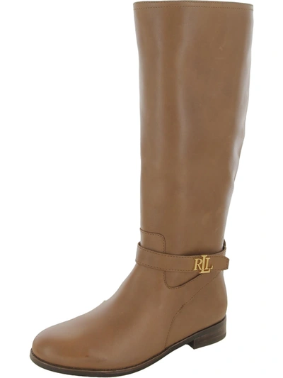 Shop Lauren Ralph Lauren Brittaney Womens Leather Riding Knee-high Boots In Multi
