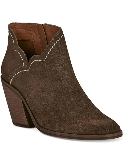Lucky Brand Lakelyy Womens Leather Stacked Heel Ankle Boots In Multi