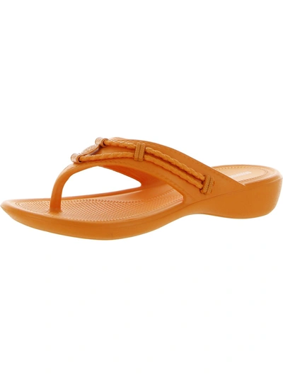 Shop Minnetonka Silverthorne Womens Slip On Slides Thong Sandals In Brown