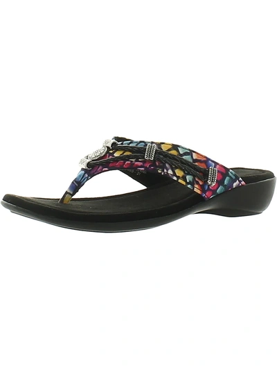 Minnetonka Silverthorne Womens Slip On Slides Thong Sandals In Multi
