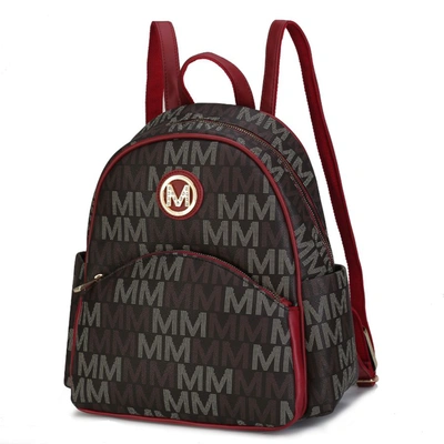 Mkf Collection By Mia K Palmer Vegan Leather Signature Logo-print Women's Backpack In Black