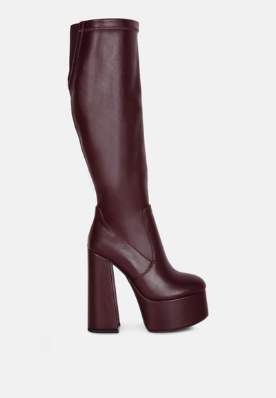 London Rag Coraline High Block Heeled Calf Boots In White