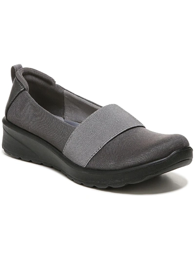 Shop Bzees Gracie Womens Slip On Loafer Wedge Heels In Grey