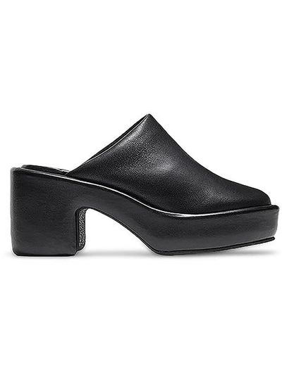 Shop Clergerie Paris Dorice Womens Leather Slip On Mules In Black