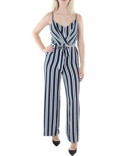 Shop Lauren Ralph Lauren Womens V Neck Belted Jumpsuit In Multi