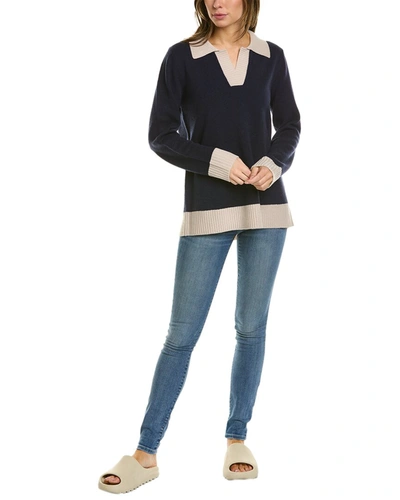 Shop Sail To Sable Polo Wool Sweater In Blue