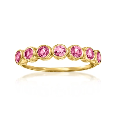 Shop Rs Pure By Ross-simons Bezel-set Pink Tourmaline Ring In 14kt Yellow Gold