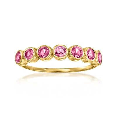 Rs Pure By Ross-simons Bezel-set Pink Tourmaline Ring In 14kt Yellow Gold In Pink