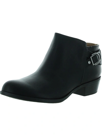 Lifestride Antonia Womens Faux Leather Comfort Booties In Black