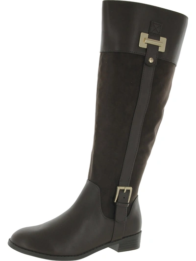 Shop Karen Scott Delie2 Womens Round Toe Casual Knee-high Boots In Gold