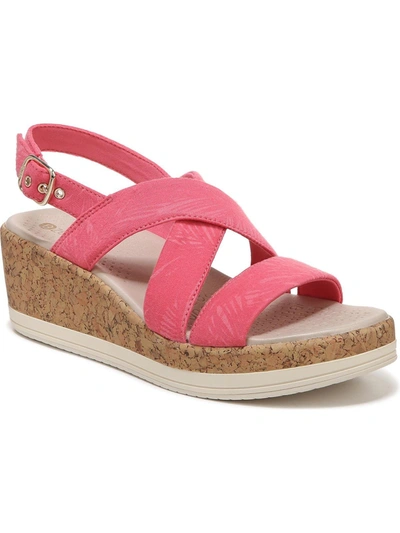 Shop Bzees Radiant Womens Open Toe Ankle Strap Wedge Sandals In Pink