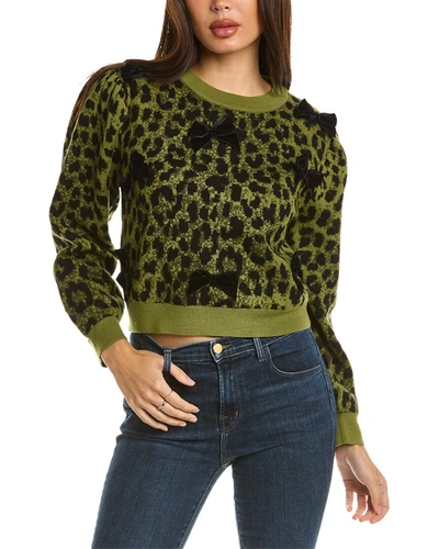 Shop Manoush Panthere Wool Sweater In Green