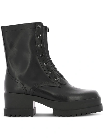 Shop Clergerie Paris Woody Womens Leather Ankle Combat & Lace-up Boots In Black