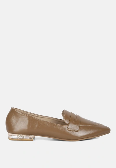 Shop London Rag Peretti Flat Formal Loafers In Brown
