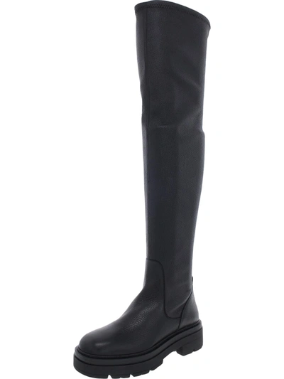 Shop Steve Madden Industry Womens Textured Chunky Thigh-high Boots In Black