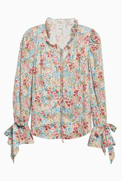 Stellah Floral Print Ruffle Blouse In Multi