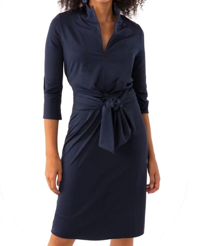 Shop Gretchen Scott Dapper Dress In Solid Navy In Blue