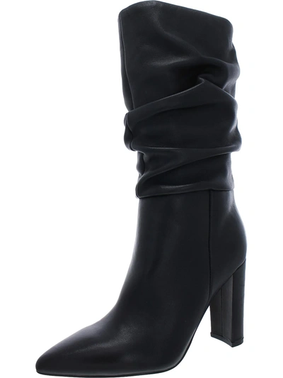 Shop Marc Fisher Ltd Gomer Womens Leather Pointed Toe Mid-calf Boots In Black